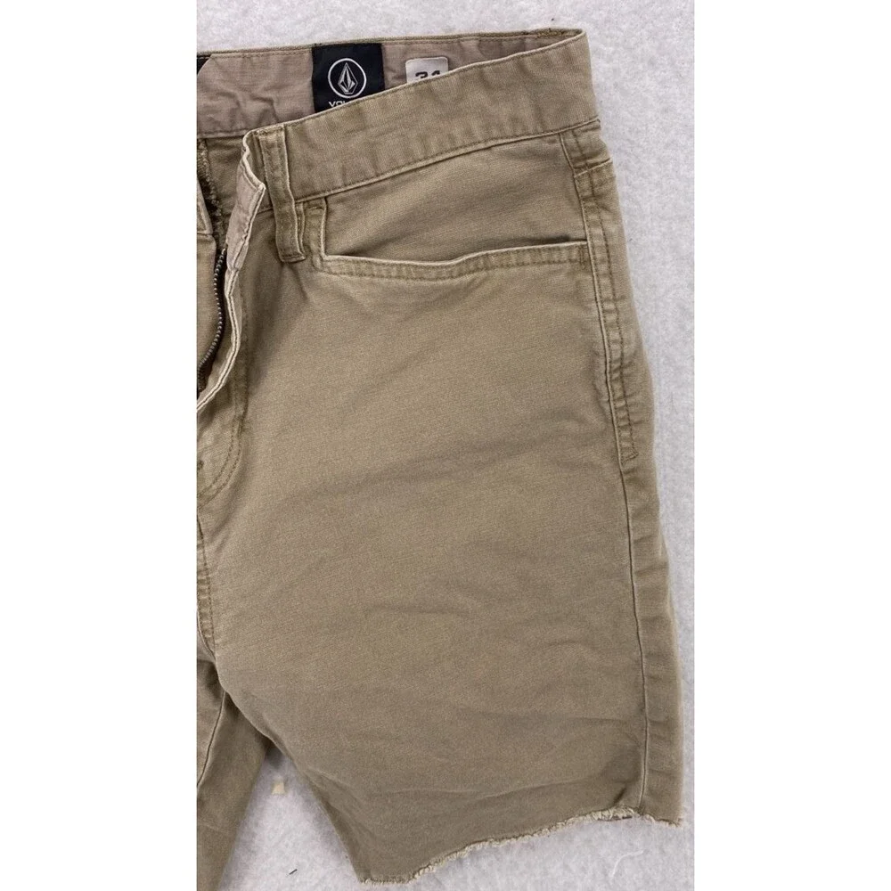 Volcom True To This Khaki Tan Stretch Skate Shorts Mens 31 Cutoff - Picture 6 of 12